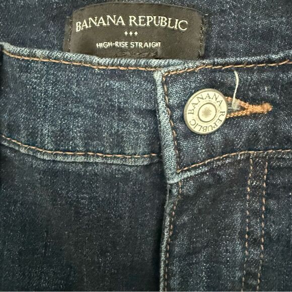 Banana Republic High-Rise Straight Dark Wash Jeans Size 27/4 - Picture 4 of 9